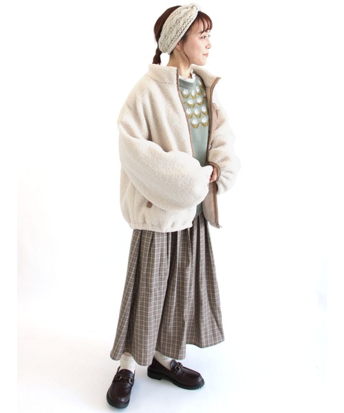 ehka sopo(エヘカソポ)の「チューリップ柄求心ニット(ニット/セーター・レディース・キナリ/パープル/ミント/ベージュ・フリ-)」の14枚目の写真