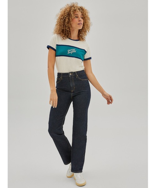 Guess（ゲス）の「GUESS Originals Ringer Baby Tee（Tシャツ/カットソー・レディース・ホワイト/ブルー・SMALL/MEDIUM/X-SMALL）」の6枚目の写真