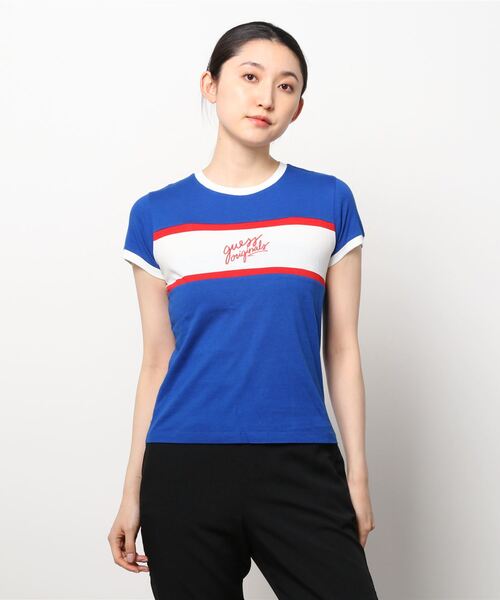Guess（ゲス）の「GUESS Originals Ringer Baby Tee（Tシャツ/カットソー・レディース・ホワイト/ブルー・SMALL/MEDIUM/X-SMALL）」の10枚目の写真