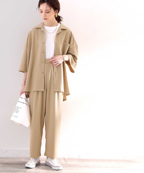 classicalelf(クラシカルエルフ)の「大人の上品セットアップ。涼やかメンズライクルーズテーパードパンツ(その他パンツ・レディース・モカ/ブラック/カーキ・LARGE/MEDIUM/SMALL/X-LARGE)」の7枚目の写真