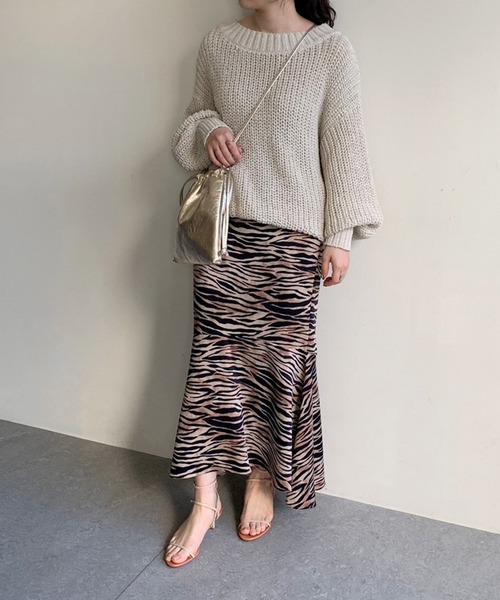 Whim Gazette(ウィムガゼット)の「TORA プリントスカート(スカート・レディース・ベージュ・36/38)」の5枚目の写真