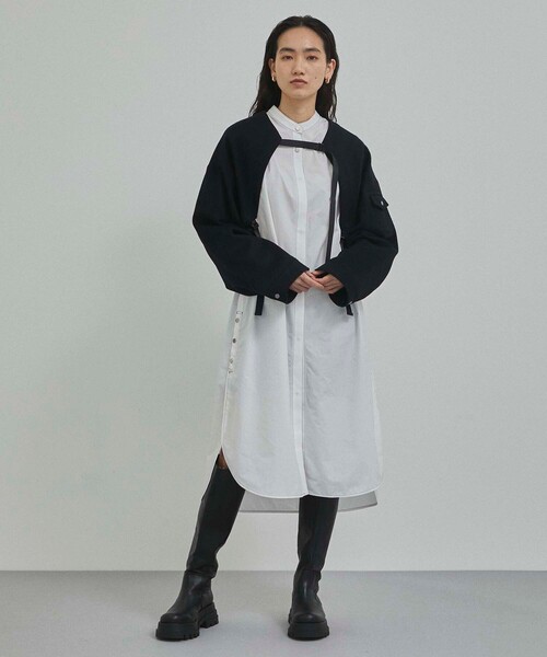 CITY TOKYO（シティトウキョウ）の「カラーステッチロングシャツワンピース（ワンピース・レディース・ホワイト・1/2）」の16枚目の写真