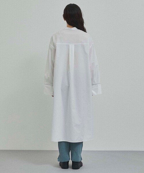 CITY TOKYO（シティトウキョウ）の「カラーステッチロングシャツワンピース（ワンピース・レディース・ホワイト・1/2）」の5枚目の写真