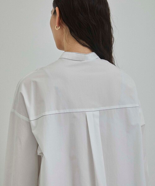 CITY TOKYO（シティトウキョウ）の「カラーステッチロングシャツワンピース（ワンピース・レディース・ホワイト・1/2）」の11枚目の写真
