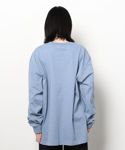 Lee（リー）の「Lee/リー ポケット ワンポイント ミニロゴ刺繍 ロングスリーブTシャツ（Tシャツ/カットソー・メンズ・ホワイト/チャコールグレー/ベージュ/パープル/ブルー/グリーン・M/L/XL）」の8枚目の写真