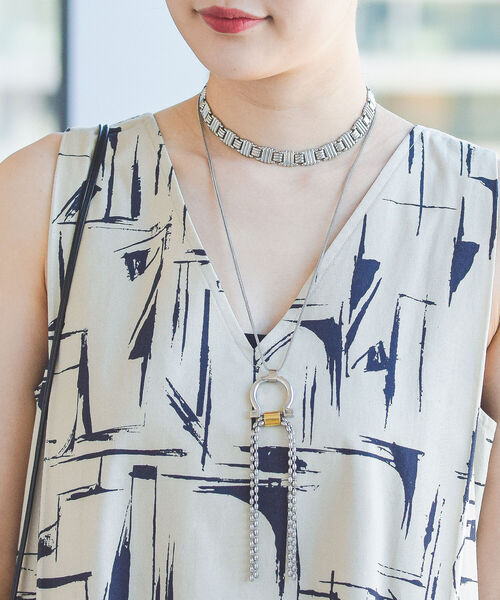 Ray BEAMS（レイビームス）の「RBS / リング × チェーン コンビ ネックレス（ネックレス・レディース・シルバー・ONE SIZE）」の6枚目の写真