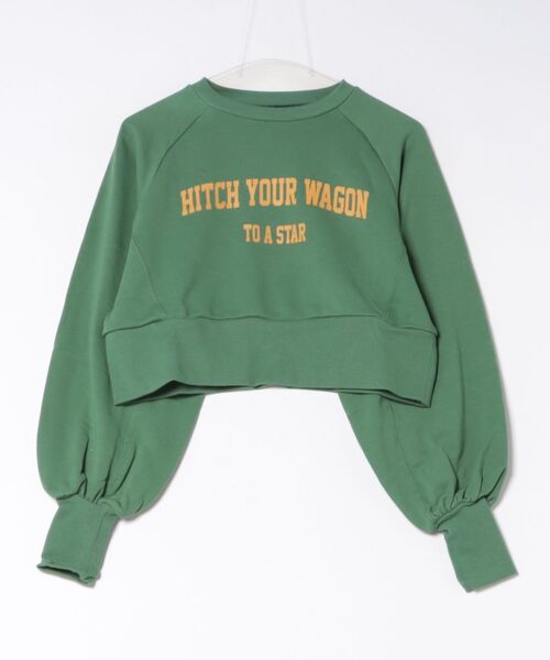 STYLEBLOCK(スタイルブロック)の「裏毛ロゴプリントショート丈プルオーバー(スウェット・レディース・ホワイト系その他/グレー/グリーン/ネイビー・M)」の1枚目の写真
