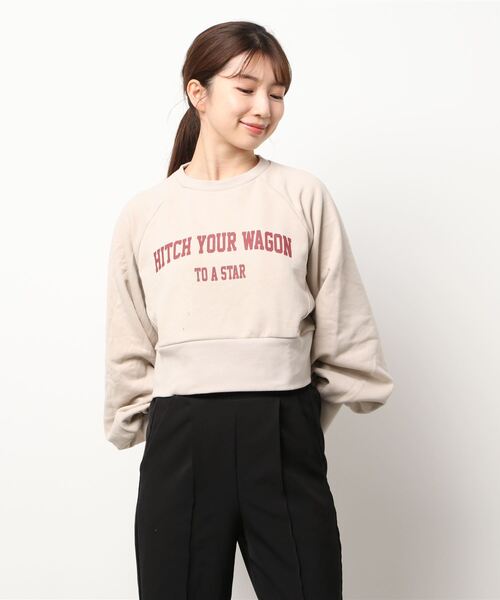 STYLEBLOCK(スタイルブロック)の「裏毛ロゴプリントショート丈プルオーバー(スウェット・レディース・ホワイト系その他/グレー/グリーン/ネイビー・M)」の7枚目の写真