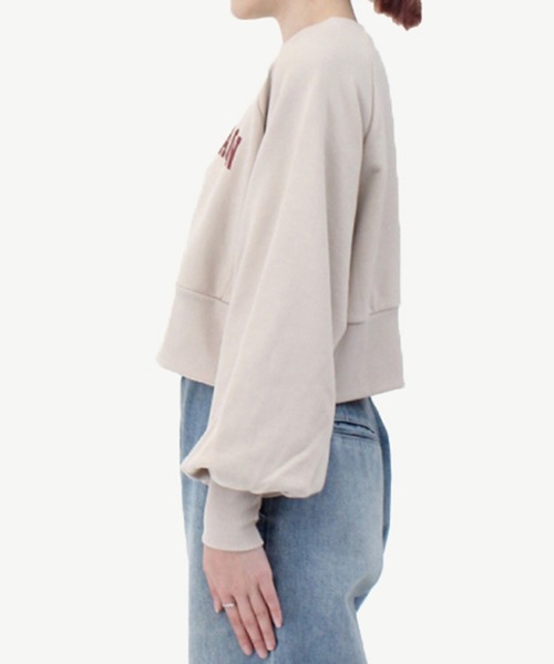 STYLEBLOCK(スタイルブロック)の「裏毛ロゴプリントショート丈プルオーバー(スウェット・レディース・ホワイト系その他/グレー/グリーン/ネイビー・M)」の9枚目の写真