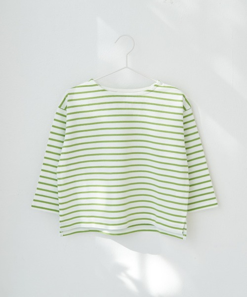 ROPE' PICNIC（ロペピクニック）の「【KIDS】【リンクコーデ】UNISEXボーダーロングTシャツ（Tシャツ/カットソー・キッズ・グリーン系その他/レッド系その他/ホワイト系その他5・110/120/130/140/150）」の2枚目の写真