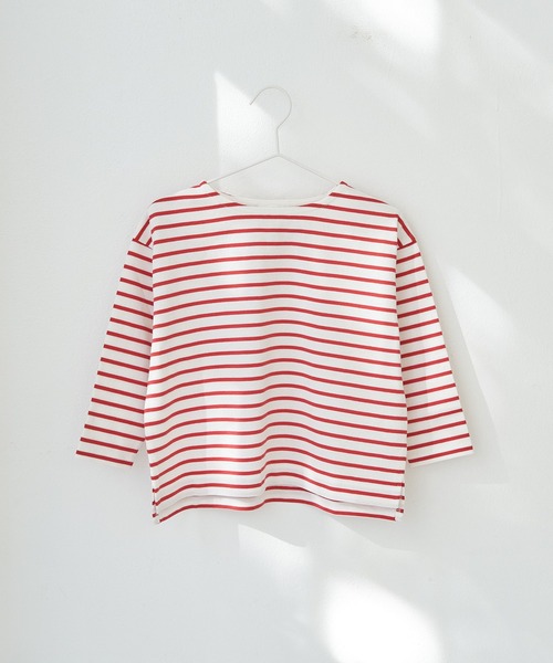 ROPE' PICNIC（ロペピクニック）の「【KIDS】【リンクコーデ】UNISEXボーダーロングTシャツ（Tシャツ/カットソー・キッズ・グリーン系その他/レッド系その他/ホワイト系その他5・110/120/130/140/150）」の3枚目の写真