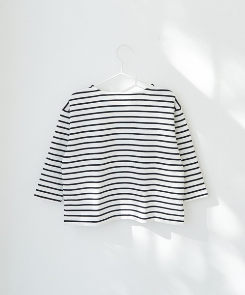 ROPE' PICNIC（ロペピクニック）の「【KIDS】【リンクコーデ】UNISEXボーダーロングTシャツ（Tシャツ/カットソー・キッズ・グリーン系その他/レッド系その他/ホワイト系その他5・110/120/130/140/150）」の4枚目の写真