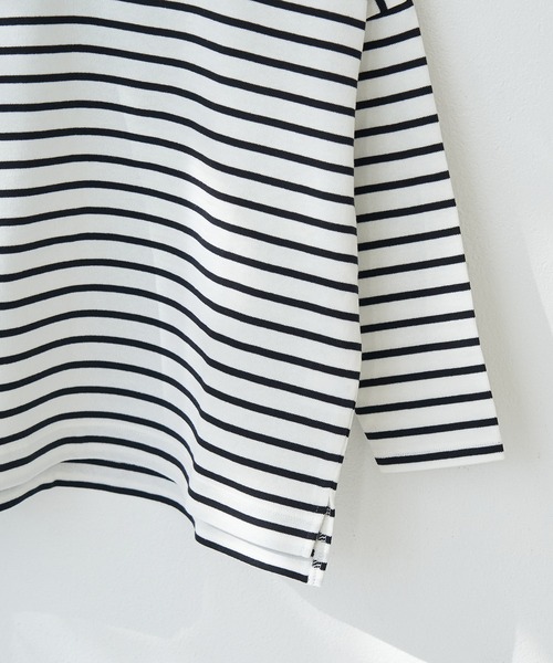 ROPE' PICNIC（ロペピクニック）の「【KIDS】【リンクコーデ】UNISEXボーダーロングTシャツ（Tシャツ/カットソー・キッズ・グリーン系その他/レッド系その他/ホワイト系その他5・110/120/130/140/150）」の6枚目の写真