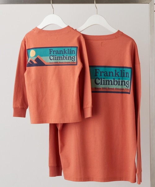 Franklin Climbing（フランクリンクライミング）の「【KIDS】【Franklin Climbing 】バックプリントボックスロゴ長袖Tee（Tシャツ/カットソー・キッズ・ホワイト/チャコールグレー/グレー/サックスブルー/オレンジ・S/M/L/XL/XXL）」の5枚目の写真