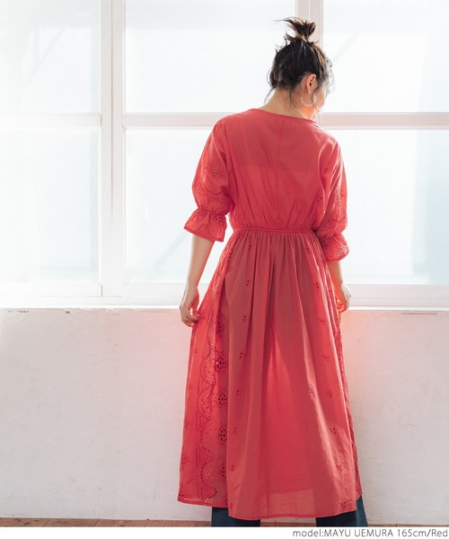 coca（coca）（コカ）の「カットワークワンピース（ワンピース・レディース・ホワイト/ブラック/レッド・ONE SIZE）」の10枚目の写真