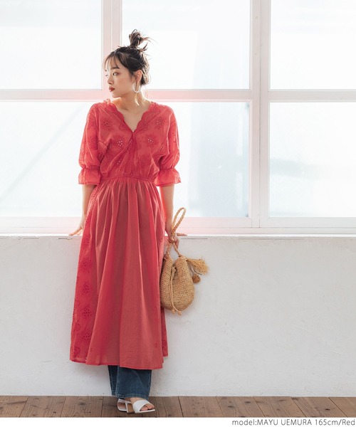 coca（coca）（コカ）の「カットワークワンピース（ワンピース・レディース・ホワイト/ブラック/レッド・ONE SIZE）」の11枚目の写真