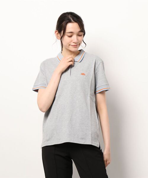 KRIFF MAYER Lady's Collection（クリフメイヤーレディースコレクション）の「抗菌ラインリブポロシャツ（ポロシャツ・レディース・ブラック/パープル/グレー/オフホワイト/ターコイズブルー/ワインレッド・MEDIUM/LARGE）」の4枚目の写真