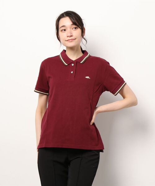 KRIFF MAYER Lady's Collection（クリフメイヤーレディースコレクション）の「抗菌ラインリブポロシャツ（ポロシャツ・レディース・ブラック/パープル/グレー/オフホワイト/ターコイズブルー/ワインレッド・MEDIUM/LARGE）」の6枚目の写真