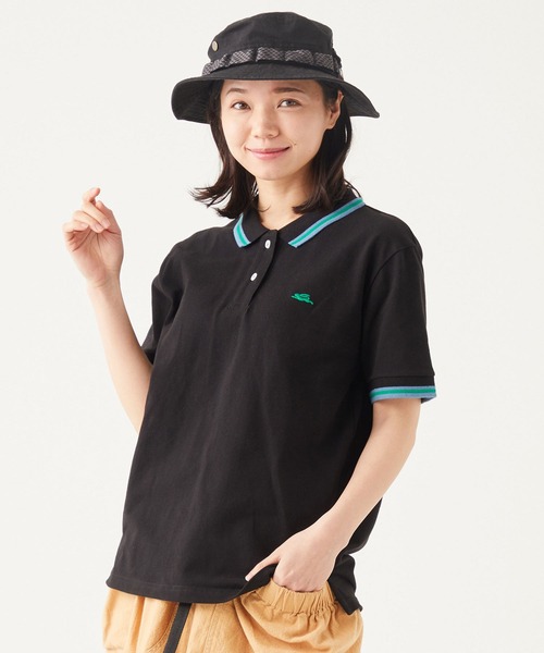 KRIFF MAYER Lady's Collection（クリフメイヤーレディースコレクション）の「抗菌ラインリブポロシャツ（ポロシャツ・レディース・ブラック/パープル/グレー/オフホワイト/ターコイズブルー/ワインレッド・MEDIUM/LARGE）」の3枚目の写真