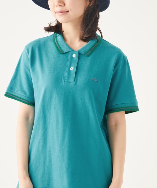 KRIFF MAYER Lady's Collection（クリフメイヤーレディースコレクション）の「抗菌ラインリブポロシャツ（ポロシャツ・レディース・ブラック/パープル/グレー/オフホワイト/ターコイズブルー/ワインレッド・MEDIUM/LARGE）」の11枚目の写真