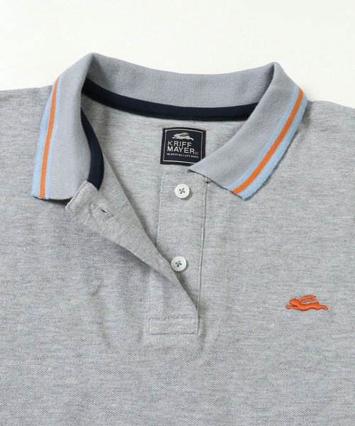 KRIFF MAYER Lady's Collection（クリフメイヤーレディースコレクション）の「抗菌ラインリブポロシャツ（ポロシャツ・レディース・ブラック/パープル/グレー/オフホワイト/ターコイズブルー/ワインレッド・MEDIUM/LARGE）」の12枚目の写真