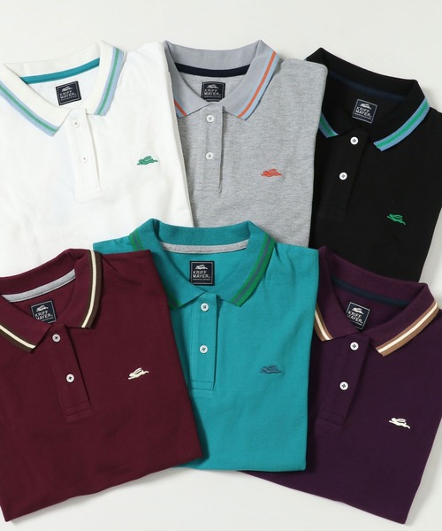 KRIFF MAYER Lady's Collection（クリフメイヤーレディースコレクション）の「抗菌ラインリブポロシャツ（ポロシャツ・レディース・ブラック/パープル/グレー/オフホワイト/ターコイズブルー/ワインレッド・MEDIUM/LARGE）」の17枚目の写真