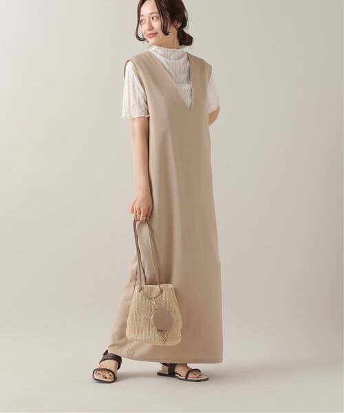 frames RAY CASSIN（フレームスレイカズン）の「リネンライクVネックノースリワンピース（ジャンパースカート・レディース・ブラック/アイボリー系/ベージュ/ブラウン・FREE）」の19枚目の写真