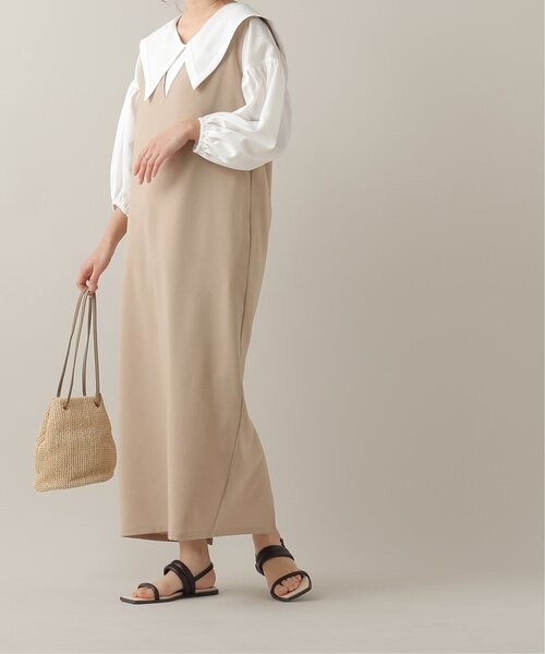 frames RAY CASSIN（フレームスレイカズン）の「リネンライクVネックノースリワンピース（ジャンパースカート・レディース・ブラック/アイボリー系/ベージュ/ブラウン・FREE）」の21枚目の写真