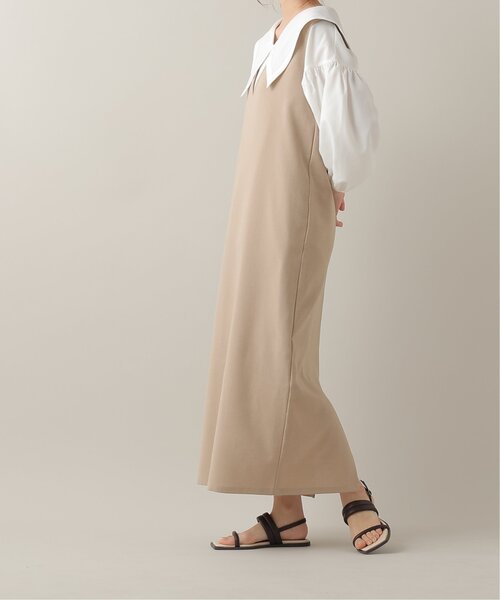 frames RAY CASSIN（フレームスレイカズン）の「リネンライクVネックノースリワンピース（ジャンパースカート・レディース・ブラック/アイボリー系/ベージュ/ブラウン・FREE）」の22枚目の写真