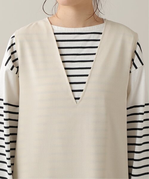frames RAY CASSIN（フレームスレイカズン）の「リネンライクVネックノースリワンピース（ジャンパースカート・レディース・ブラック/アイボリー系/ベージュ/ブラウン・FREE）」の12枚目の写真