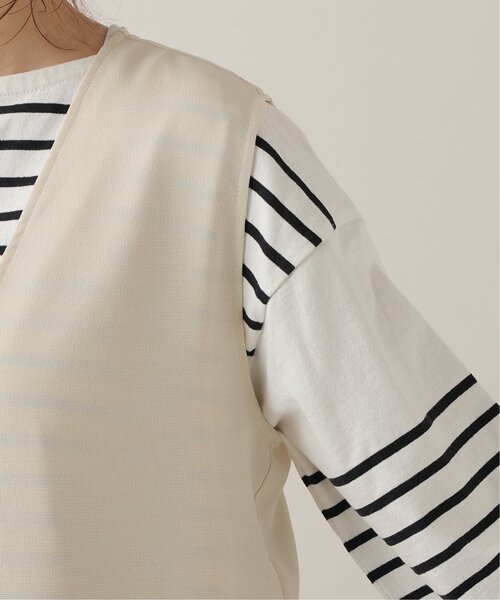 frames RAY CASSIN（フレームスレイカズン）の「リネンライクVネックノースリワンピース（ジャンパースカート・レディース・ブラック/アイボリー系/ベージュ/ブラウン・FREE）」の13枚目の写真