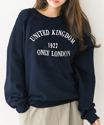 Dalfwin | 【裏起毛あり･なし】2022 AW 秋冬 韓国スウェット UNITED刺繍ロゴスウェット トレーナー オーバーサイズ レディース(スウェット)