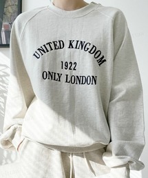 Dalfwin | 【裏起毛あり･なし】2023 SS 春  韓国スウェット UNITED刺繍ロゴスウェット トレーナー オーバーサイズ レディース(スウェット)