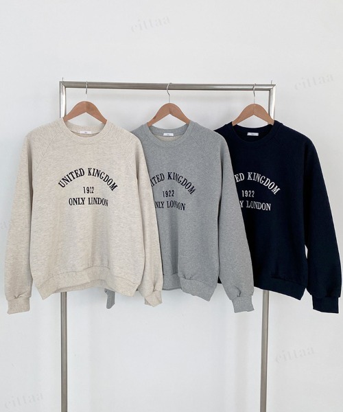 韓国ファッションUNITED刺繍ロゴオーバーサイズスウェット