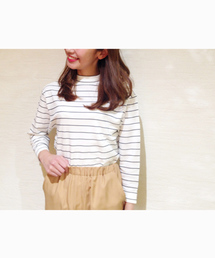 Kastane | 【Kastane】細ボーダーハイネックプルオーバー(Tシャツ/カットソー)