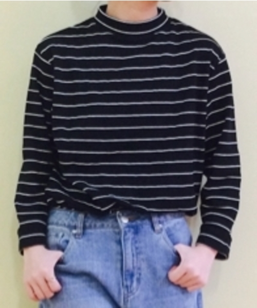 Kastane（カスタネ）の「【Kastane】細ボーダーハイネックプルオーバー（Tシャツ/カットソー・レディース・オフホワイト/ブラック・FREE）」の10枚目の写真