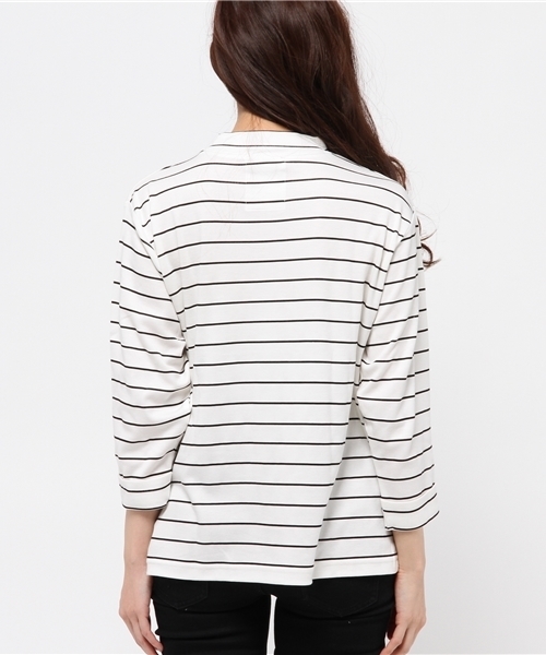 Kastane（カスタネ）の「【Kastane】細ボーダーハイネックプルオーバー（Tシャツ/カットソー・レディース・オフホワイト/ブラック・FREE）」の6枚目の写真