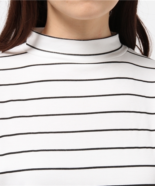 Kastane（カスタネ）の「【Kastane】細ボーダーハイネックプルオーバー（Tシャツ/カットソー・レディース・オフホワイト/ブラック・FREE）」の7枚目の写真