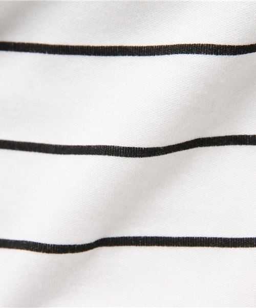 Kastane（カスタネ）の「【Kastane】細ボーダーハイネックプルオーバー（Tシャツ/カットソー・レディース・オフホワイト/ブラック・FREE）」の9枚目の写真