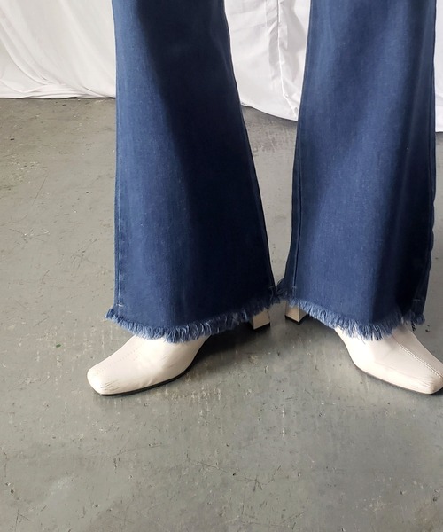 me+em select(ミームセレクト)の「ウエストリボンハイウエストストレートデニムパンツ(デニムパンツ・レディース・ブルー・FREE)」の6枚目の写真