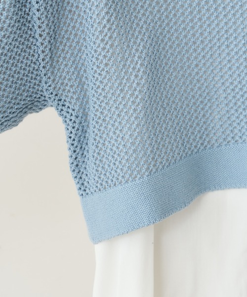 PUAL CE CIN（ピュアルセシン）の「【Du noir】メッシュニットカーディガン（カーディガン/ボレロ・レディース・ライトグレー/ブラック/サックスブルー・FREE）」の21枚目の写真