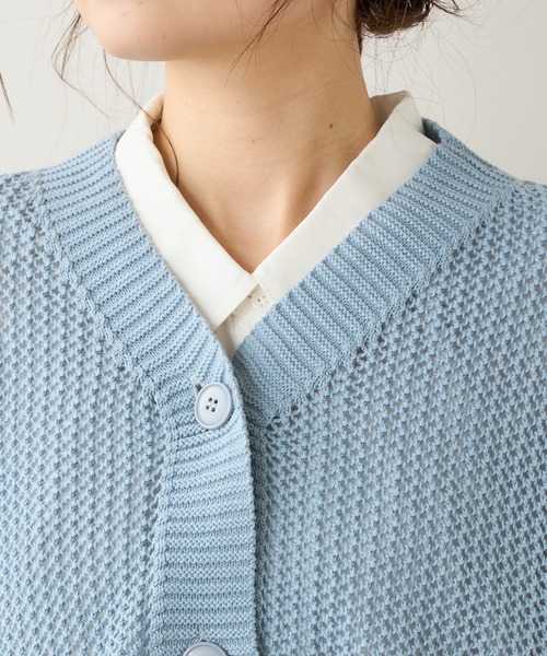 PUAL CE CIN（ピュアルセシン）の「【Du noir】メッシュニットカーディガン（カーディガン/ボレロ・レディース・ライトグレー/ブラック/サックスブルー・FREE）」の19枚目の写真