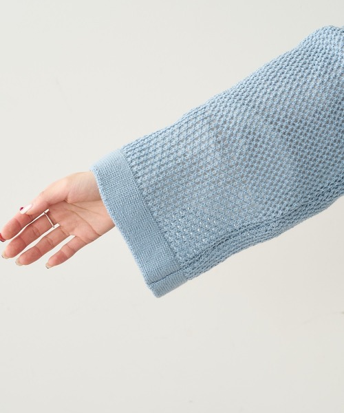 PUAL CE CIN（ピュアルセシン）の「【Du noir】メッシュニットカーディガン（カーディガン/ボレロ・レディース・ライトグレー/ブラック/サックスブルー・FREE）」の20枚目の写真