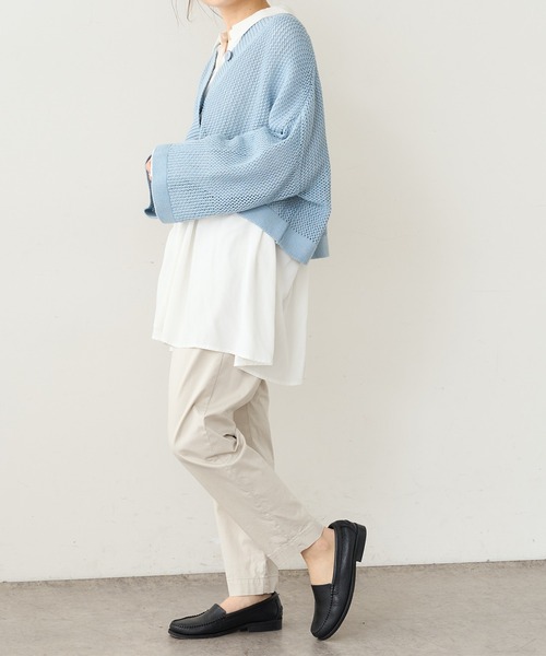 PUAL CE CIN（ピュアルセシン）の「【Du noir】メッシュニットカーディガン（カーディガン/ボレロ・レディース・ライトグレー/ブラック/サックスブルー・FREE）」の11枚目の写真