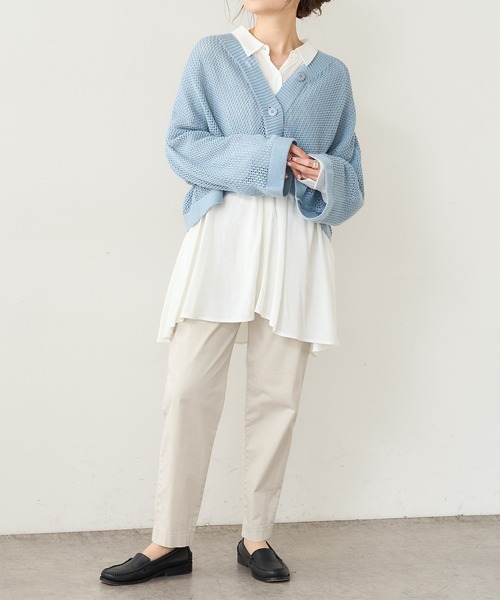 PUAL CE CIN（ピュアルセシン）の「【Du noir】メッシュニットカーディガン（カーディガン/ボレロ・レディース・ライトグレー/ブラック/サックスブルー・FREE）」の10枚目の写真