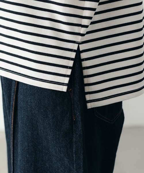 epnok(エプノック)の「ベーシックルーズボーダーロンT(Tシャツ/カットソー・メンズ・ブラック/オフホワイト・MEDIUM/LARGE/SMALL)」の13枚目の写真