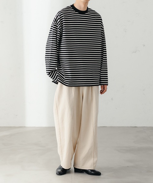 epnok(エプノック)の「ベーシックルーズボーダーロンT(Tシャツ/カットソー・メンズ・ブラック/オフホワイト・MEDIUM/LARGE/SMALL)」の19枚目の写真