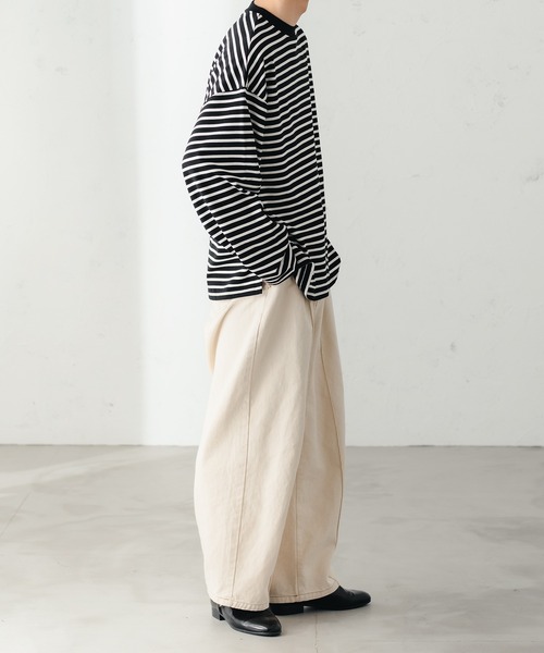 epnok(エプノック)の「ベーシックルーズボーダーロンT(Tシャツ/カットソー・メンズ・ブラック/オフホワイト・MEDIUM/LARGE/SMALL)」の20枚目の写真