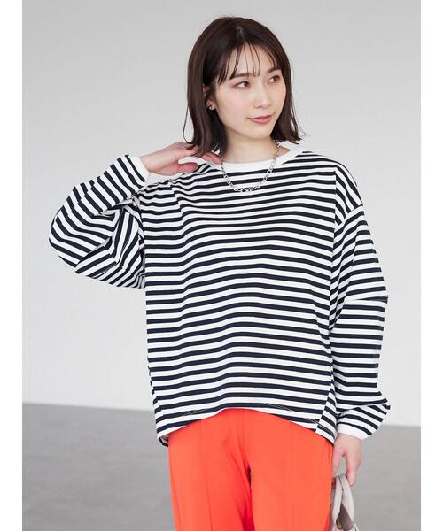 Green　Parks（グリーンパークス）の「ランタンスリーブプルオーバー（Tシャツ/カットソー・レディース・その他7/ブルー/ホワイト・FREE）」の7枚目の写真