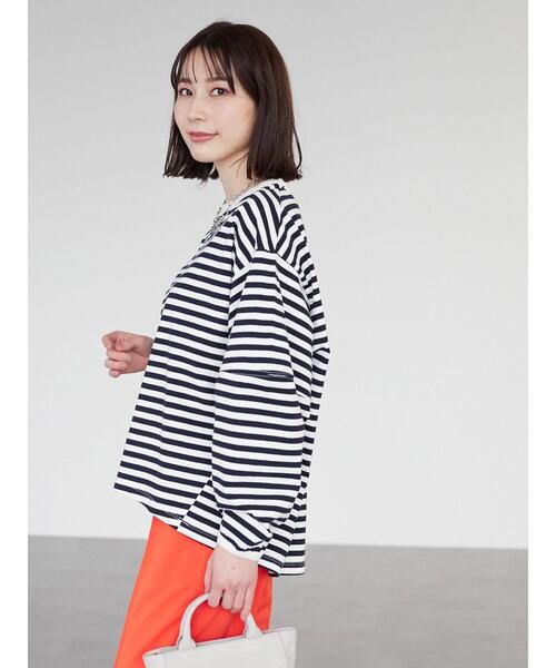 Green　Parks（グリーンパークス）の「ランタンスリーブプルオーバー（Tシャツ/カットソー・レディース・その他7/ブルー/ホワイト・FREE）」の8枚目の写真